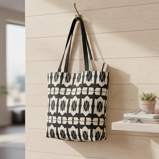 Elegantes modernes, geometrisches Muster in Schwar Tasche