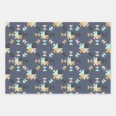 Elegantes modernes geometrisches Quilt-Muster Navy Geschenkpapier Set (Vorderseite 3)