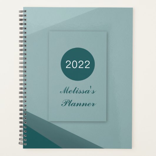Elegantes, modernes geometrisches Skript 2022 Pers Planer (Vorderseite)