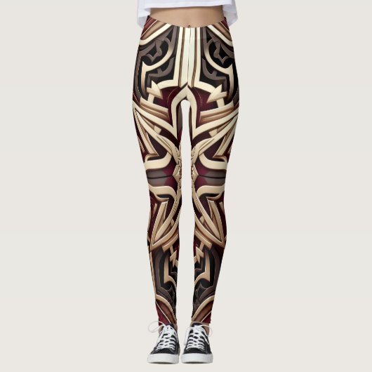 Elegantes modernes geometrisches Sternmuster Leggings (Vorderseite)