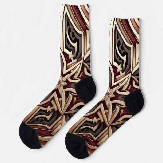 Elegantes modernes geometrisches Sternmuster Socken (Linkes Detail)