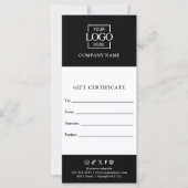 Elegantes modernes Geschäft-Gutschein mit Logo (Vorderseite)