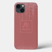 Elegantes modernes Geschenk Luxus Rose Gold Glitze Case-Mate iPhone Hülle (Rückseite)