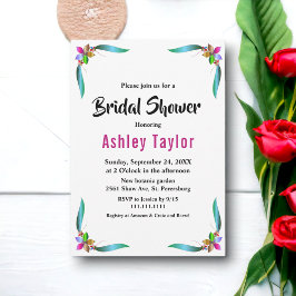 Elegantes modernes Glam Summer Floral Brautparty Einladung