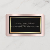 Elegantes modernes Glamour, Gold Dress Rose Gold Visitenkarte (Rückseite)