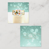 Elegantes modernes Glamour, Imitate Gold, Bokeh, B Quadratische Visitenkarte (Vorne/Hinten)