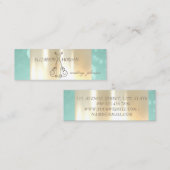 Elegantes modernes Glamour, Imitate Gold, Bokeh, K Mini Visitenkarte (Vorne/Hinten)