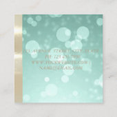 Elegantes modernes Glamour, Imitate Gold, Bokeh, S Quadratische Visitenkarte (Rückseite)