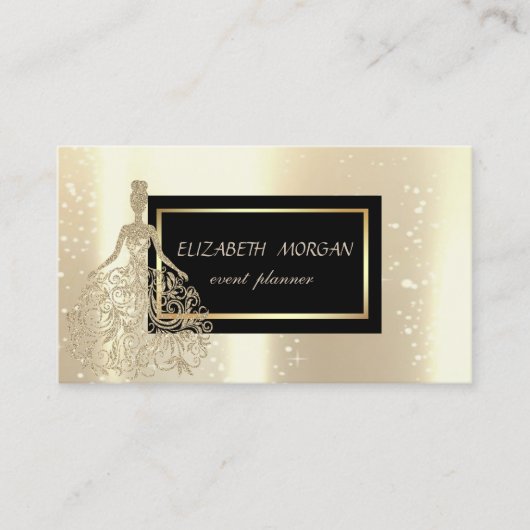 Elegantes modernes Glamour,Imitate Gold Dress Visitenkarte (Vorderseite)