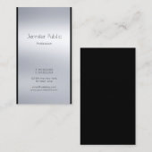 Elegantes modernes glamouröses Silberdesign Luxus Visitenkarte (Vorne/Hinten)