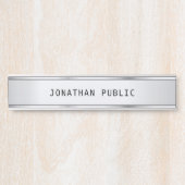 Elegantes modernes glamouröses Silver Template ein Türschild (Vorderseite )