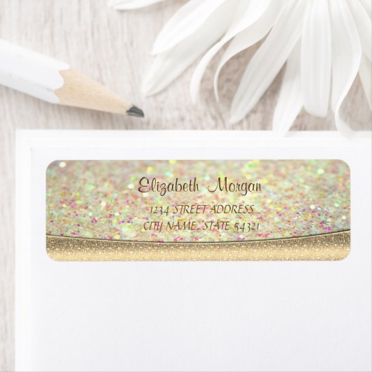 Elegantes, modernes Glittery, Bokeh, Gold Address (Insitu)