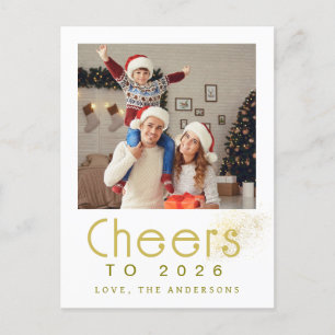 Elegantes, modernes, glückliches New Year 2026 Fam Feiertagspostkarte