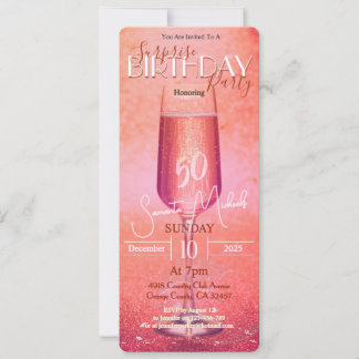 Elegantes, modernes Gold Adult Geburtstags-Überras Einladung