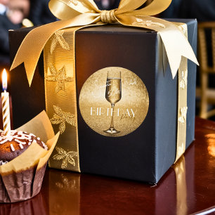 Elegantes, modernes Gold Adult Geburtstags-Überras Runder Aufkleber