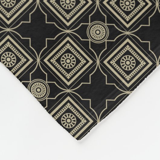 Elegantes, modernes Gold Art Deco Fleecedecke (Ecke)