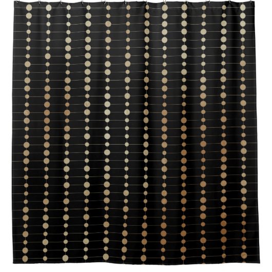 Elegantes modernes Gold Beads Circles Dots Pattern Duschvorhang (Vorderseite)