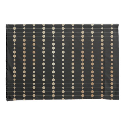 Elegantes modernes Gold Beads Circles Dots Pattern Kissenbezug (Vorderseite-Rechts)