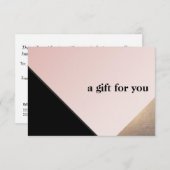 Elegantes, modernes Gold, Black Pink Geschenkgutsc Dankeskarte (Vorne/Hinten)