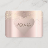 Elegantes, modernes Gold Confetti, Rose Gold Herz Rabattkarte (Vorderseite)