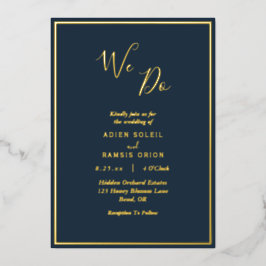 Elegantes, modernes Gold, das wir Hochzeiten mache Folieneinladung