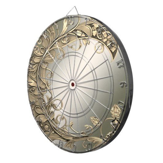 Elegantes, modernes Gold Decorative Dartboard Dartscheibe (Vorderseite rechts)