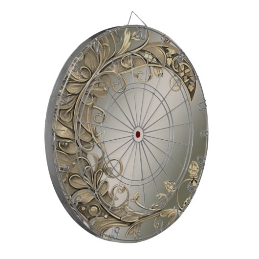Elegantes, modernes Gold Decorative Dartboard Dartscheibe (Vorderseite Links)