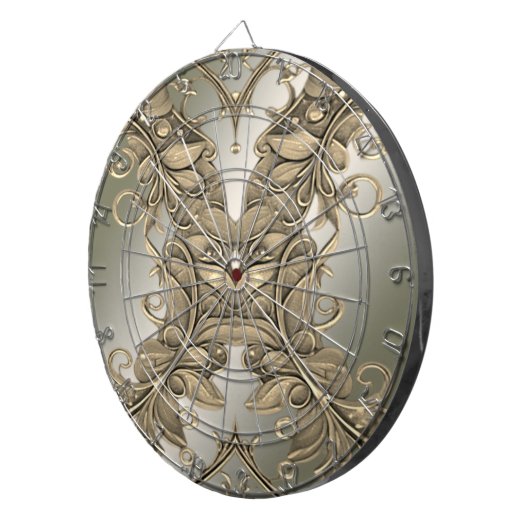 Elegantes, modernes Gold Decorative Dartboard Dartscheibe (Vorderseite rechts)