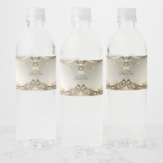 Elegantes, modernes Gold Decorative Wasserflasche- Wasserflaschenetikett (Flaschen)