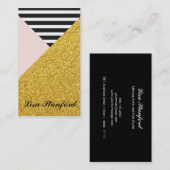 Elegantes modernes Gold, erröten rosa Visitenkarte (Vorne/Hinten)
