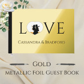 Elegantes, modernes Gold Foto Herz Custom Wedding Gästebuch