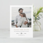 Elegantes modernes Gold-Foto Hochzeit retten Datum Save The Date (Stehend Vorderseite)