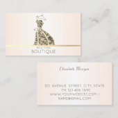 Elegantes, modernes Gold Glitzer Dress Visitenkarte (Vorne/Hinten)