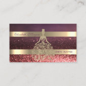Elegantes, modernes Gold Glitzer Kleid, gestreift  Visitenkarte (Vorderseite)