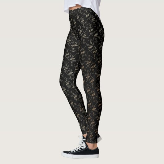 Elegantes, modernes Gold Hearts and Keys Muster | Leggings (Links)