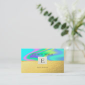 Elegantes modernes Gold Holographic Monogram Visitenkarte (Stehend Vorderseite)