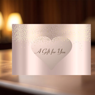 Elegantes modernes Gold-Konfetti, Rosen-Gold-Herz Rabattkarte