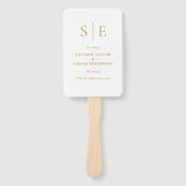 Elegantes, modernes Gold Monogram Wedding Programm Fächer (Vorderseite)