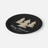 Elegantes modernes Gold & schwarz Frohe Weihnachts Pappteller (Schrägansicht)