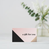 Elegantes, modernes Gold, Schwarz-Rosa Geschenkgut Rabattkarte (Stehend Vorderseite)