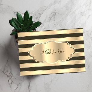 Elegantes Modernes Gold Schwarz Streifen, Gold Rah Rabattkarte