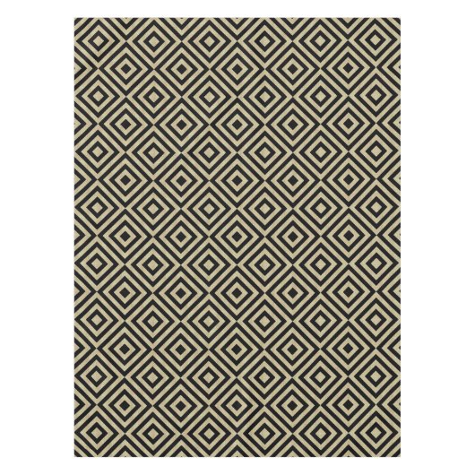 Elegantes, modernes Gold Squares Diamonds Tiles-Mu Tischdecke (Vorderseite)