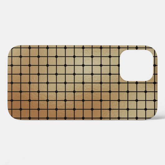 Elegantes, modernes Gold Squares Tiles-Muster | Case-Mate iPhone Hülle (Rückseite (Horizontal))