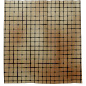 Elegantes, modernes Gold Squares Tiles-Muster | Duschvorhang (Vorderseite)