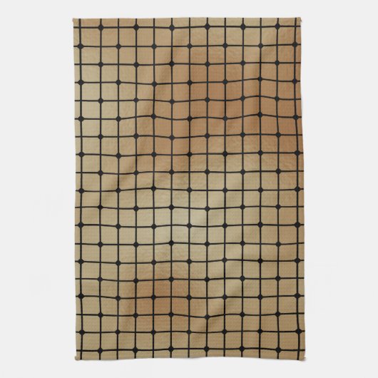 Elegantes, modernes Gold Squares Tiles-Muster | Geschirrtuch (Vertikal)