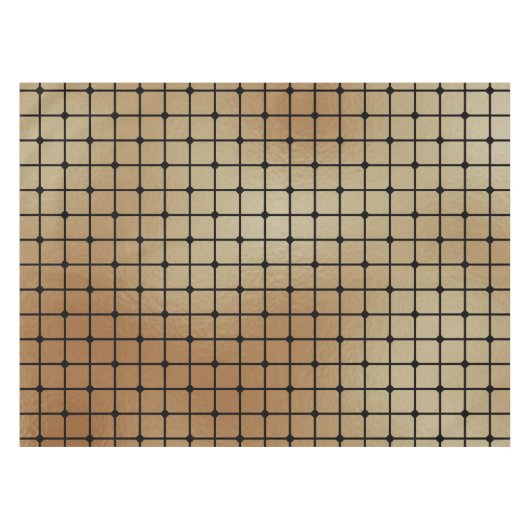 Elegantes, modernes Gold Squares Tiles-Muster | Tischdecke (Vorderseite (Horizontal))