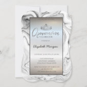 Elegantes modernes Gold Tiara, Einladung aus Silbe (Vorderseite)