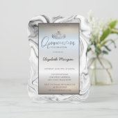 Elegantes modernes Gold Tiara, Einladung aus Silbe (Stehend Vorderseite)