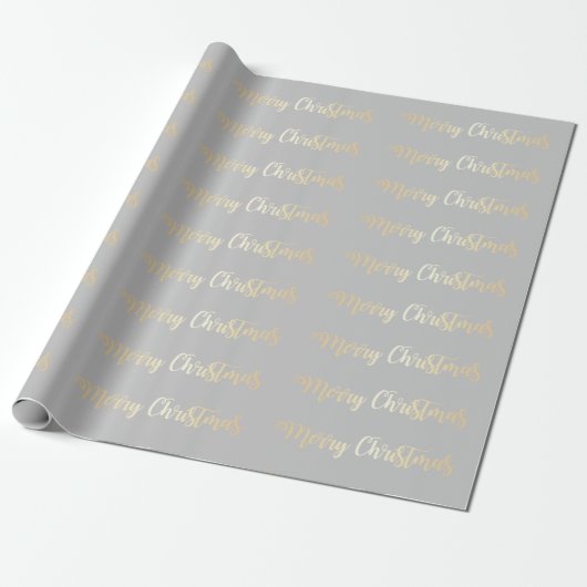 Elegantes modernes Gold u. graues frohe Geschenkpapier (Ungerollt)