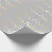 Elegantes modernes Gold u. graues frohe Geschenkpapier (Ecke)